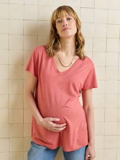 Vêtements de grossesse-T-shirt grossesse col V