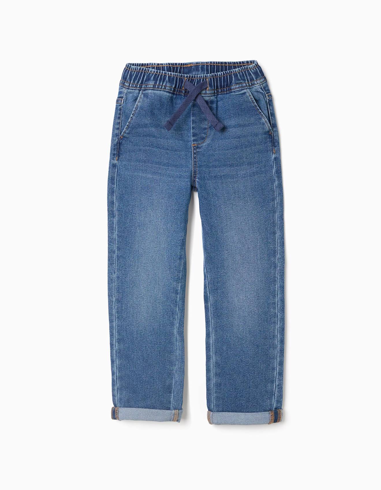 Pantalon En Jean Slim Avec Cordon De Serrage Bleu