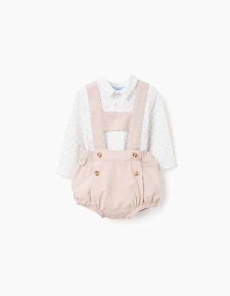 Bébé-Ensemble-Body-polo + short en velours côtelé