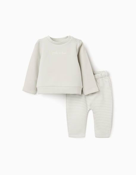 Bébé-Ensemble-Sweat + pantalon en coton peigné
