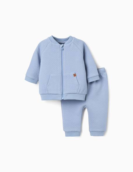 Bébé-Ensemble-Ensemble matelassé de sweat zippé + pantalon