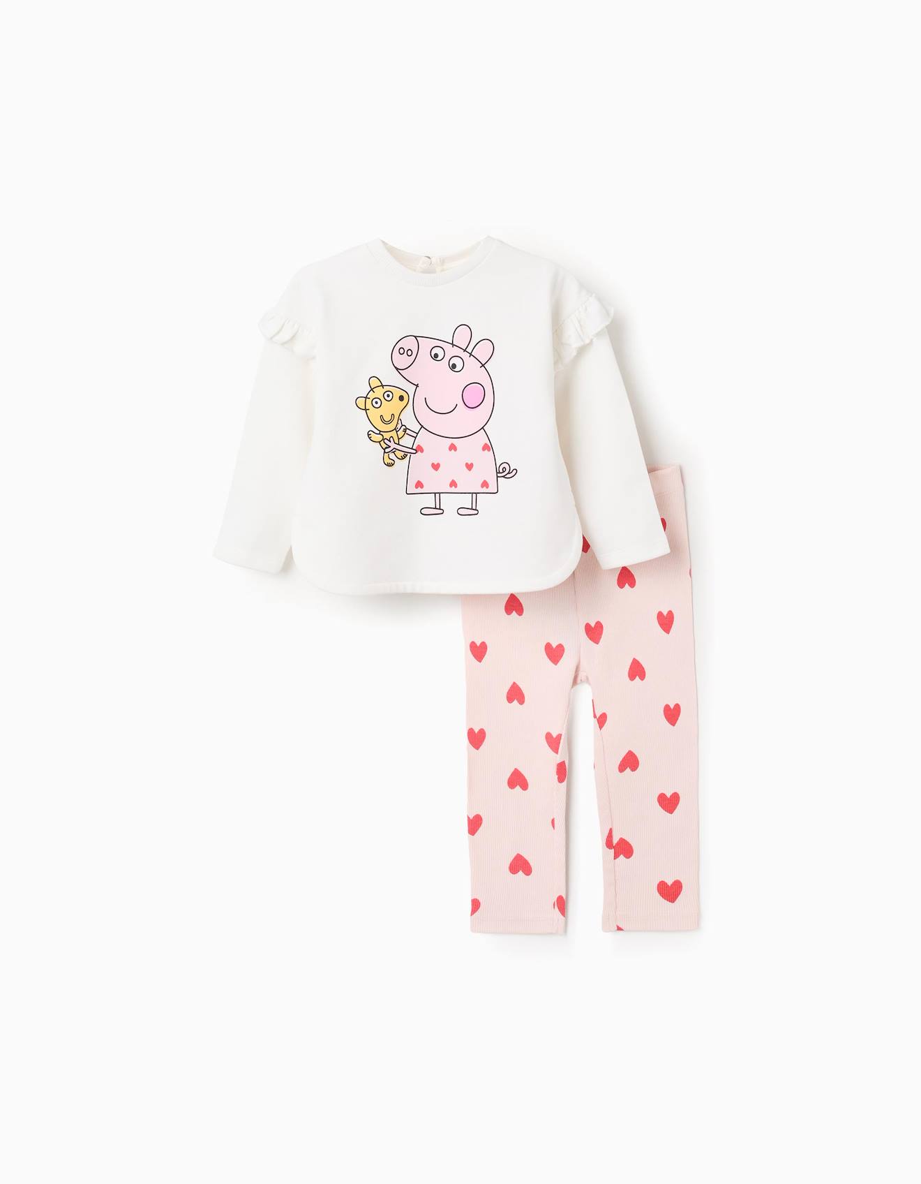 Sweat En Coton Peign Peppa Pig Legging Rose Clair 17 €