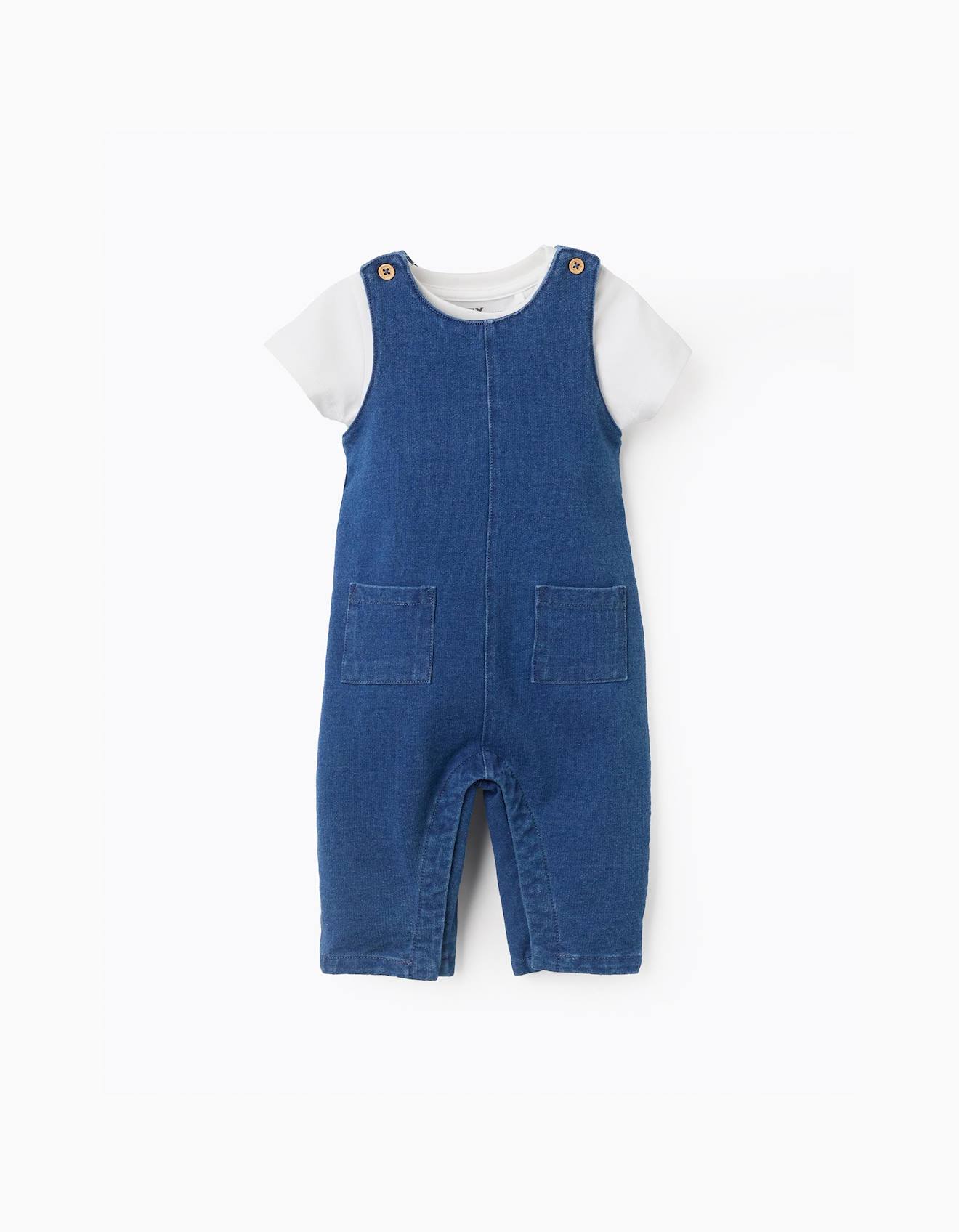 Body à imprimé + combinaison en jean bleu clair