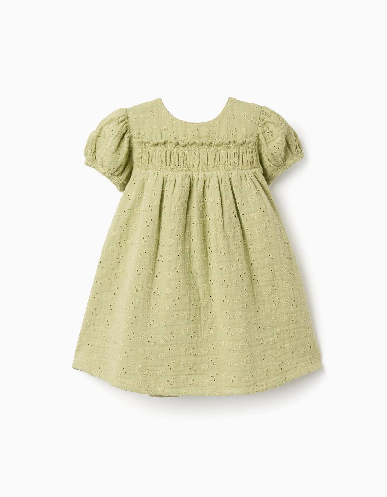 Robe En Coton Avec Broderie Anglaise Vert Clair 26 €