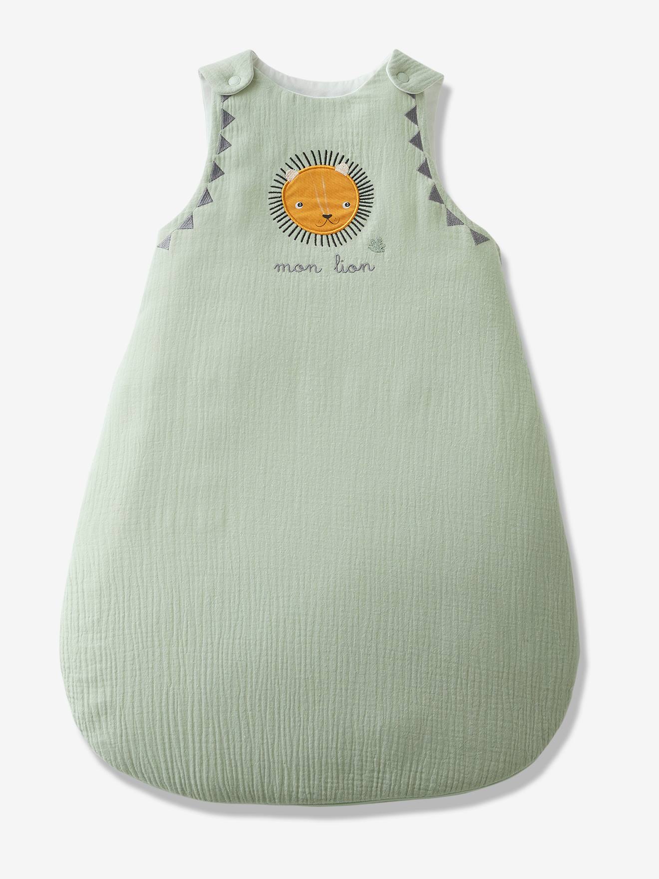 Gigoteuse en gaze de coton MON PETIT LION vert (Vertbaudet) - Image 2
