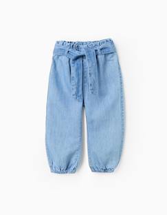 Bébé-Pantalon, jean-Pantalon en jean avec taille paperbag et ceinture