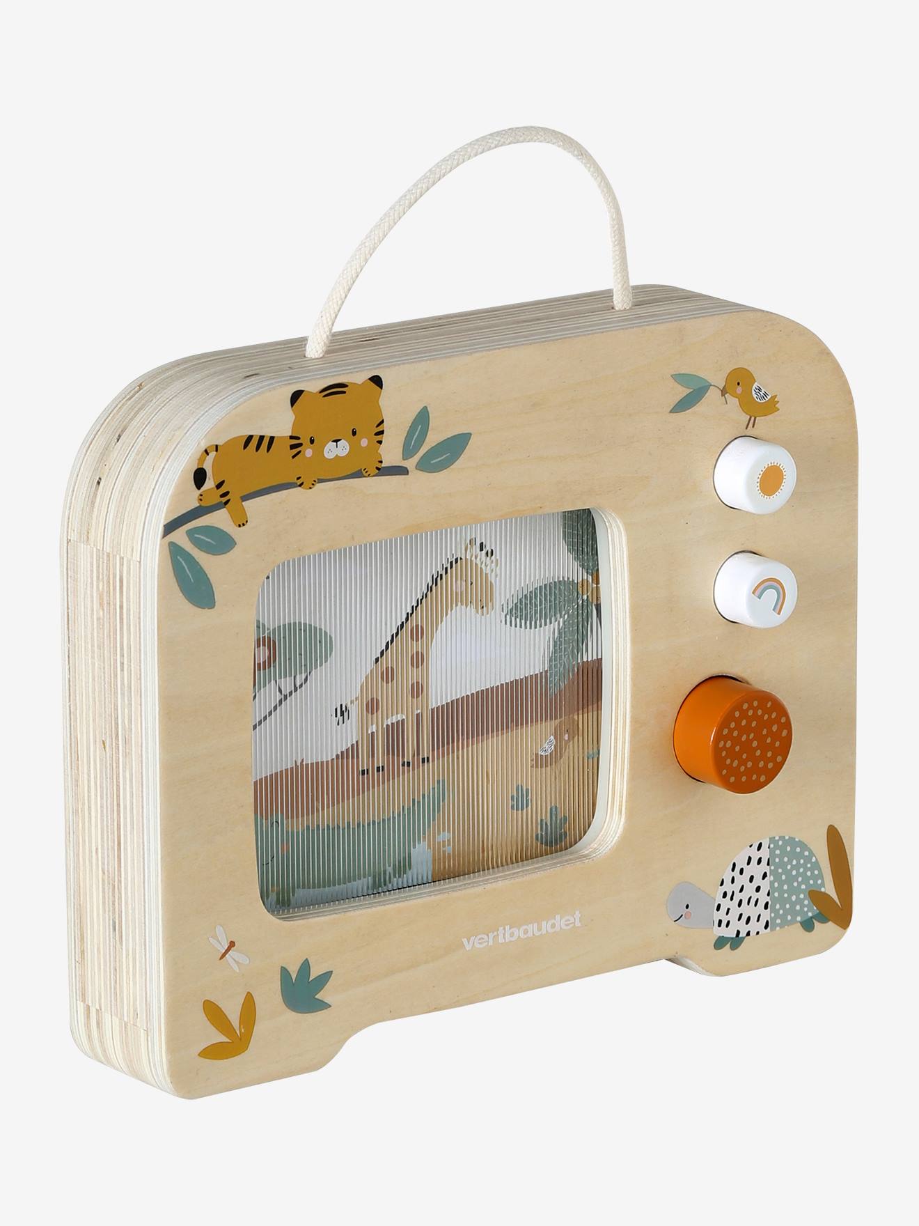 Télévision musicale en bois FSC® jaune (Vertbaudet) - Image 1