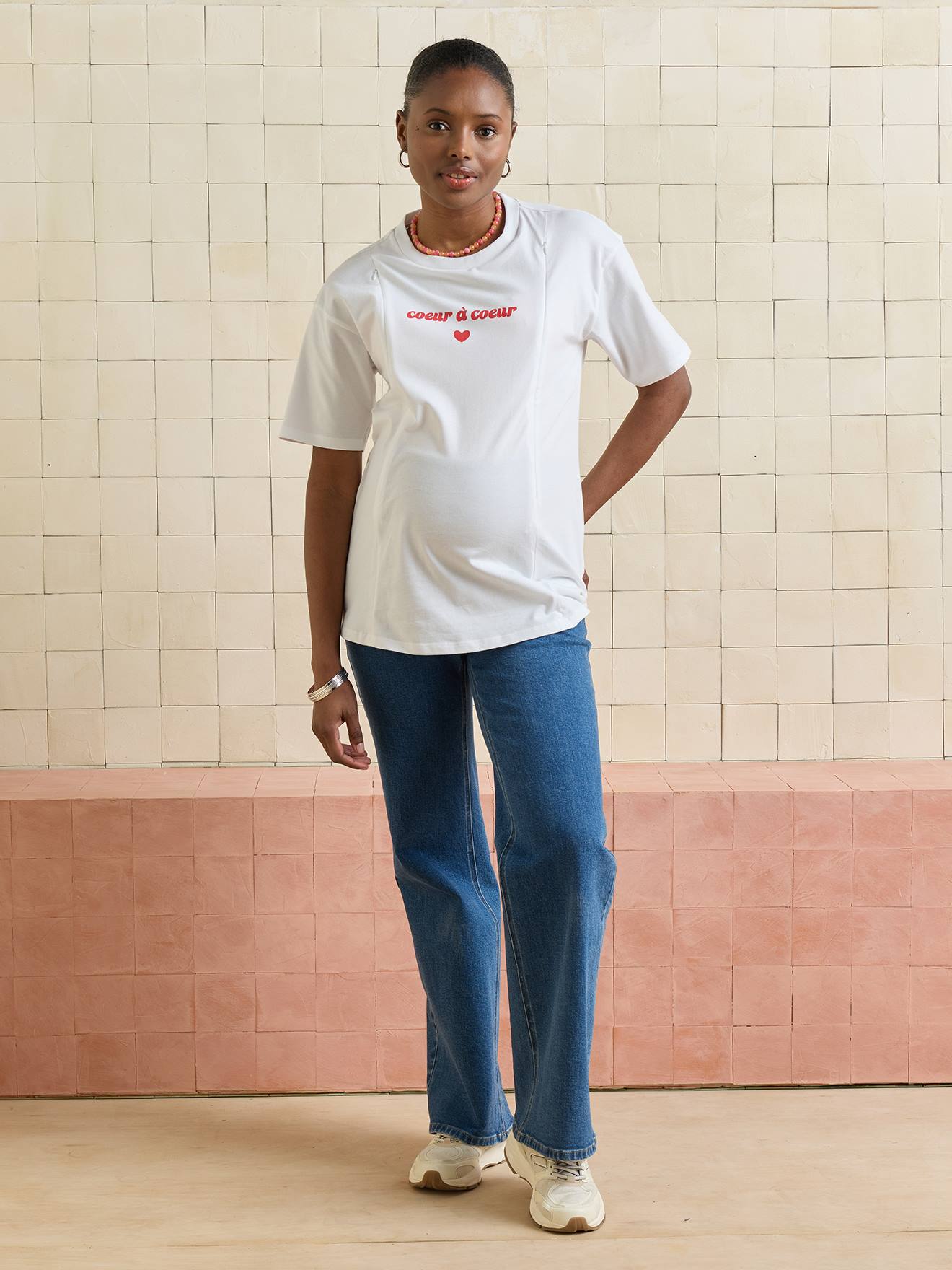 T-shirt manches courtes allaitement blanc