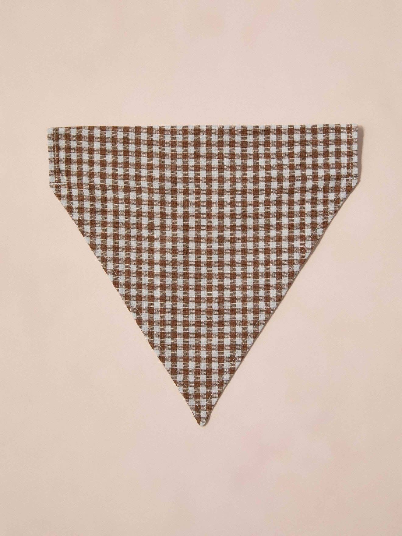 Bandana chien coton carreaux beige
