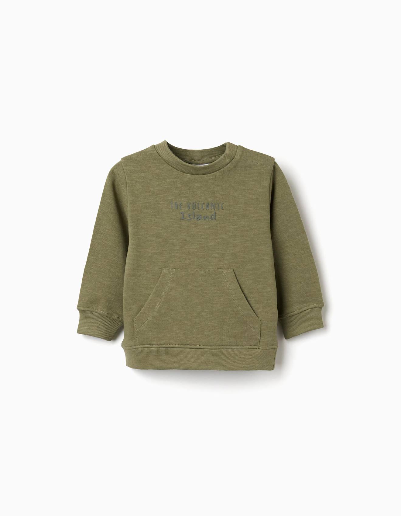 Sweat En Coton Imprim Volcanic Island Vert Fonc 19 €