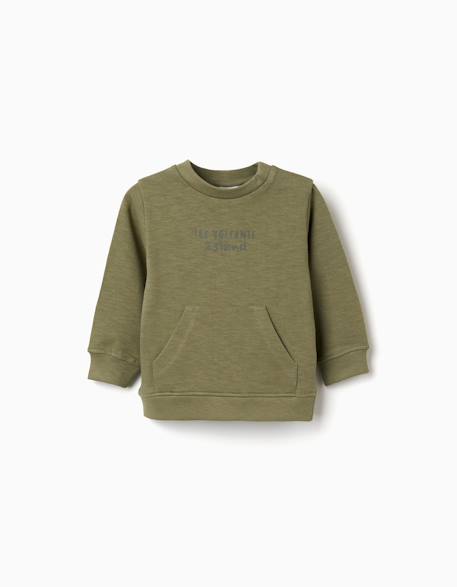 Bébé-Pull, gilet, sweat-Sweat en coton à imprimé volcanic island