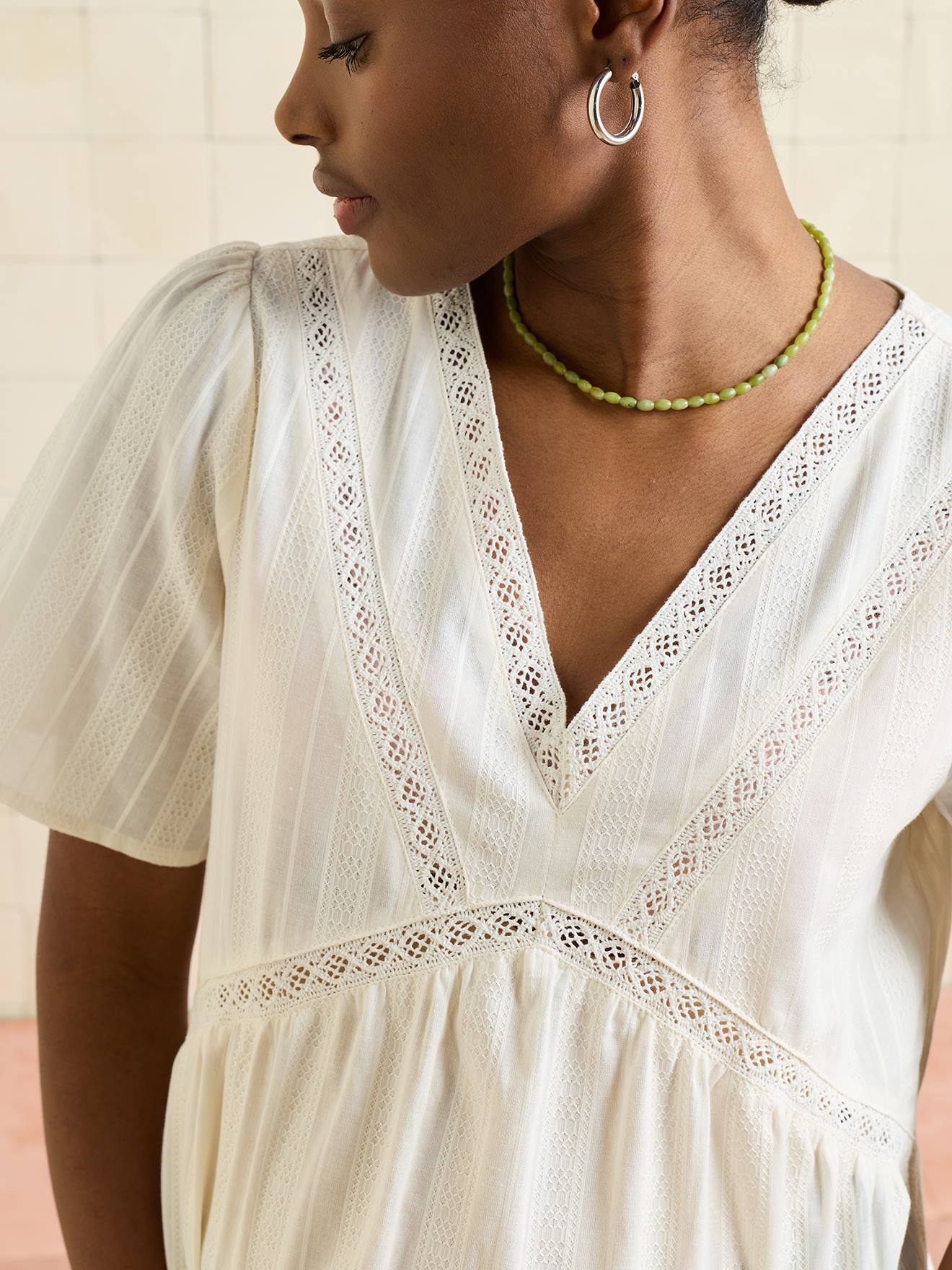 Blouse grossesse col V écru