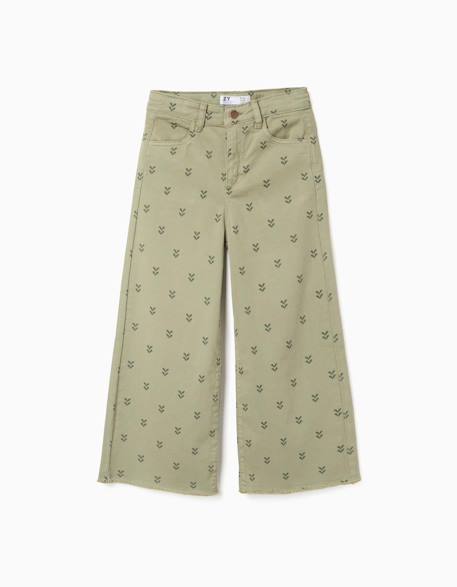 Fille-Pantalon-Pantalon large en sergé à motif floral