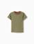 T-shirt en coton avec cactus brodé Vert foncé 1 - vertbaudet enfant 