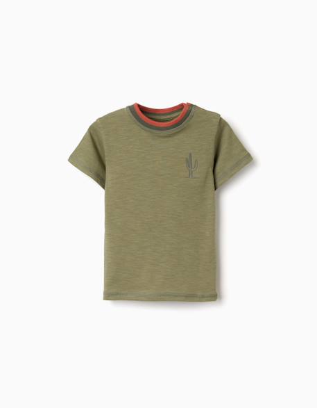 Bébé-T-shirt en coton avec cactus brodé