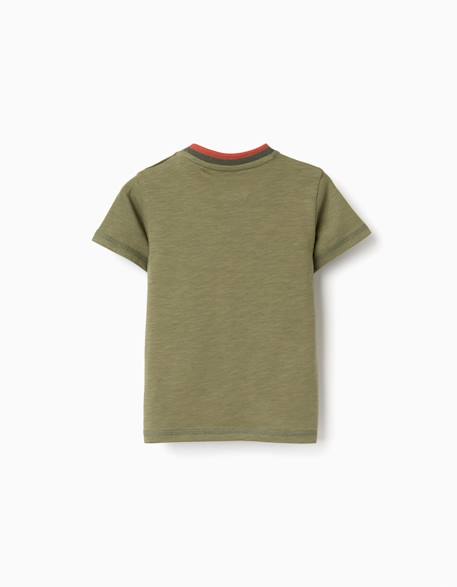 T-shirt en coton avec cactus brodé Vert foncé 2 - vertbaudet enfant 