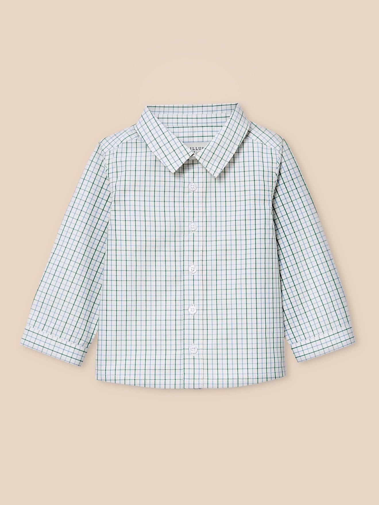 Chemise Carreaux Tattersall Bb Carreaux Bleuvert 24$