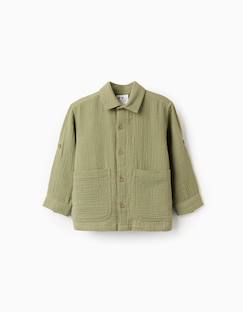 Bébé-Chemise, blouse-Chemise en gaze de coton à manches longues