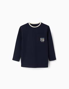 Garçon-T-shirt, polo, sous-pull-T-shirt en coton à manches longues et poche