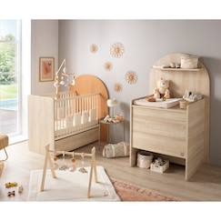 Chambre et rangement-Chambre-Pack chambre bébé évolutif – lit 120x60 transformable en 90x190 + commode à langer évolutive en bureau - arche