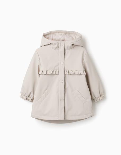 Bébé-Parka rembourrée à capuche et volants