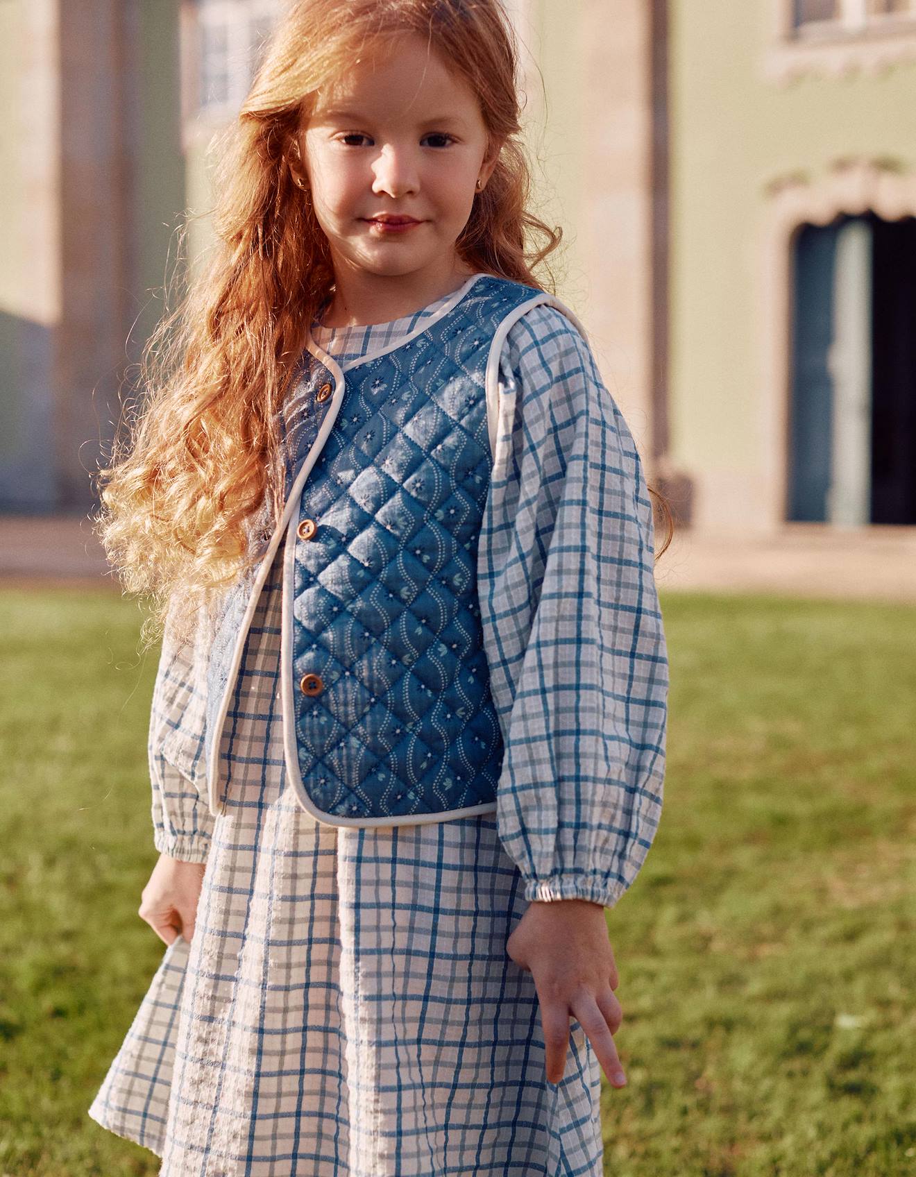 Gilet Matelass En Coton Motif Floral Bleu 17 €