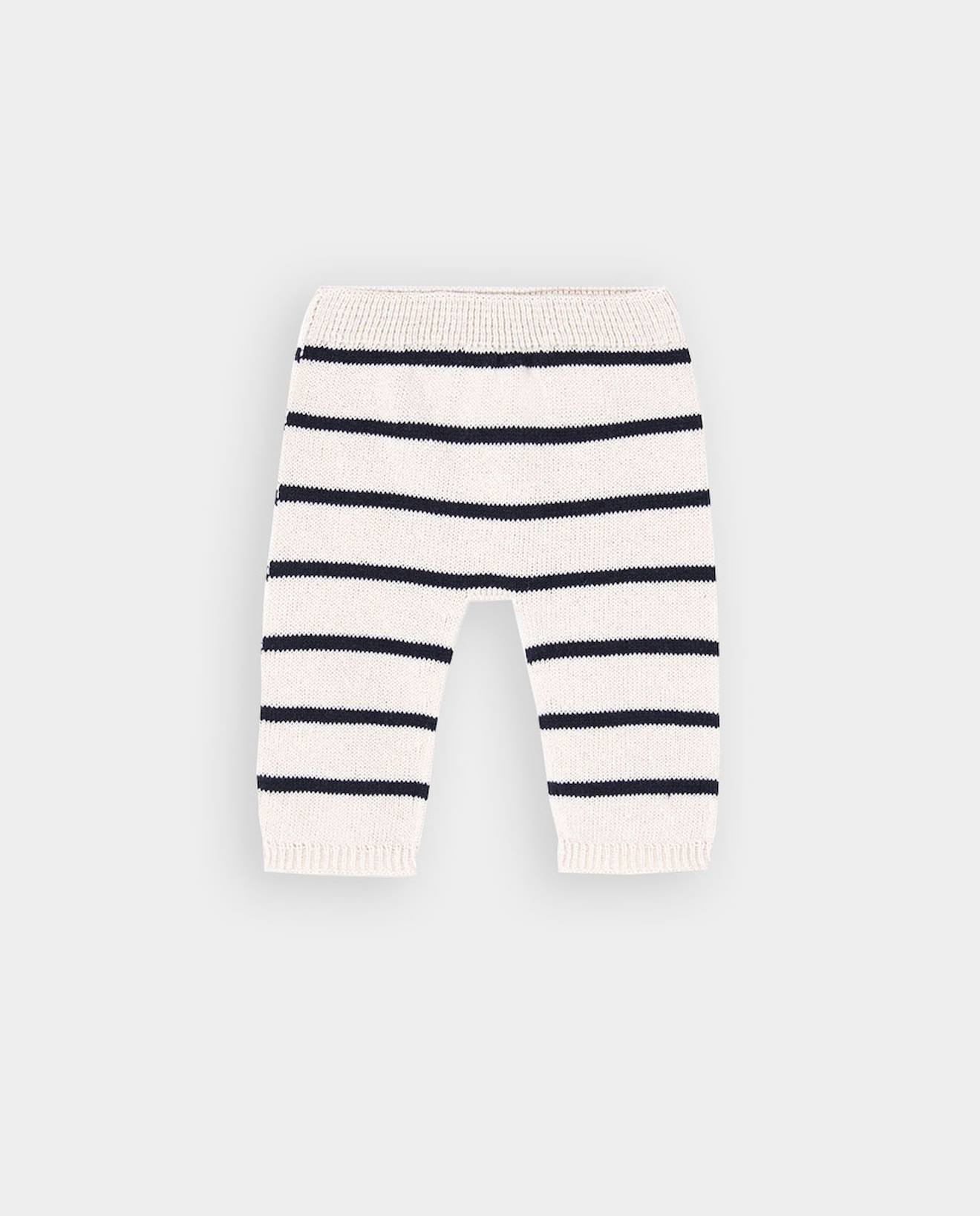 Pantalon à rayures pour bébé blanc