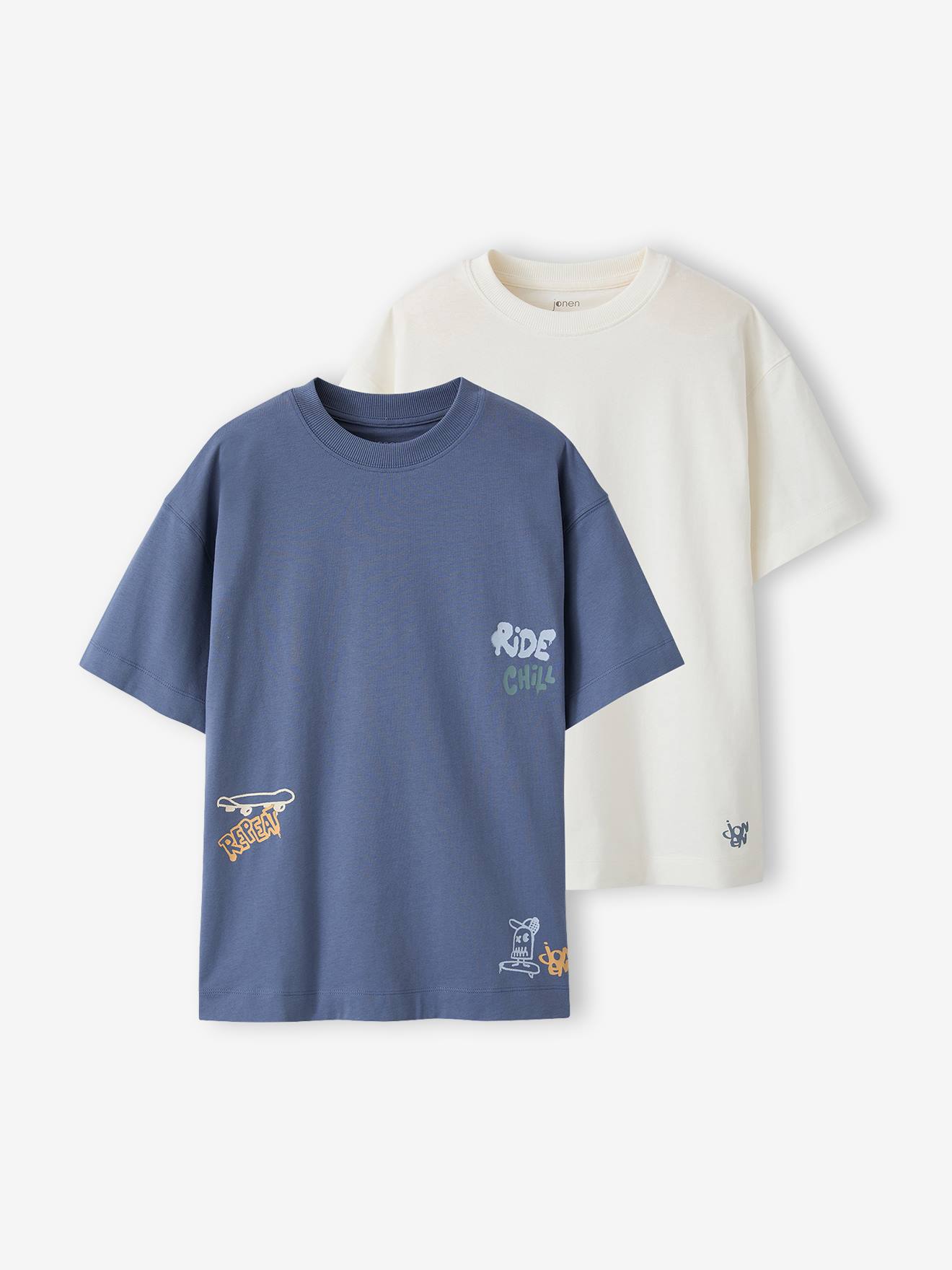 Lot 2 T-shirt manches courtes bleu gris 8 €