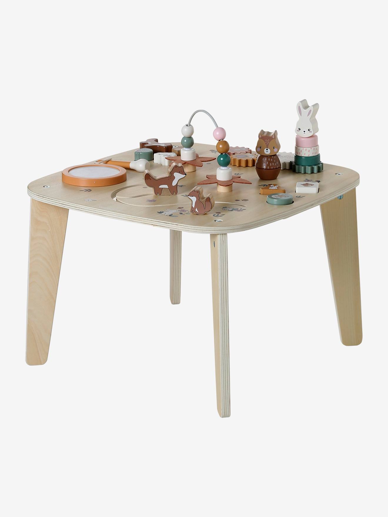 Table d'activités en bois FSC® rétro flower (Vertbaudet) - Image 1