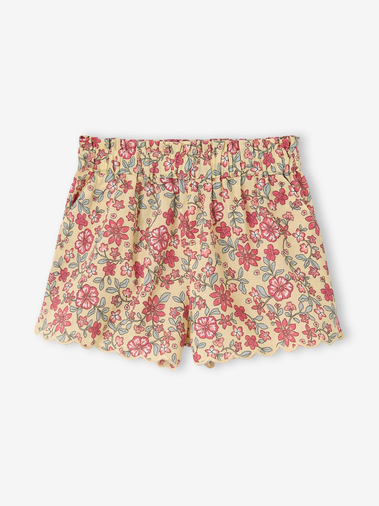 Short bébé fille jaune pâle