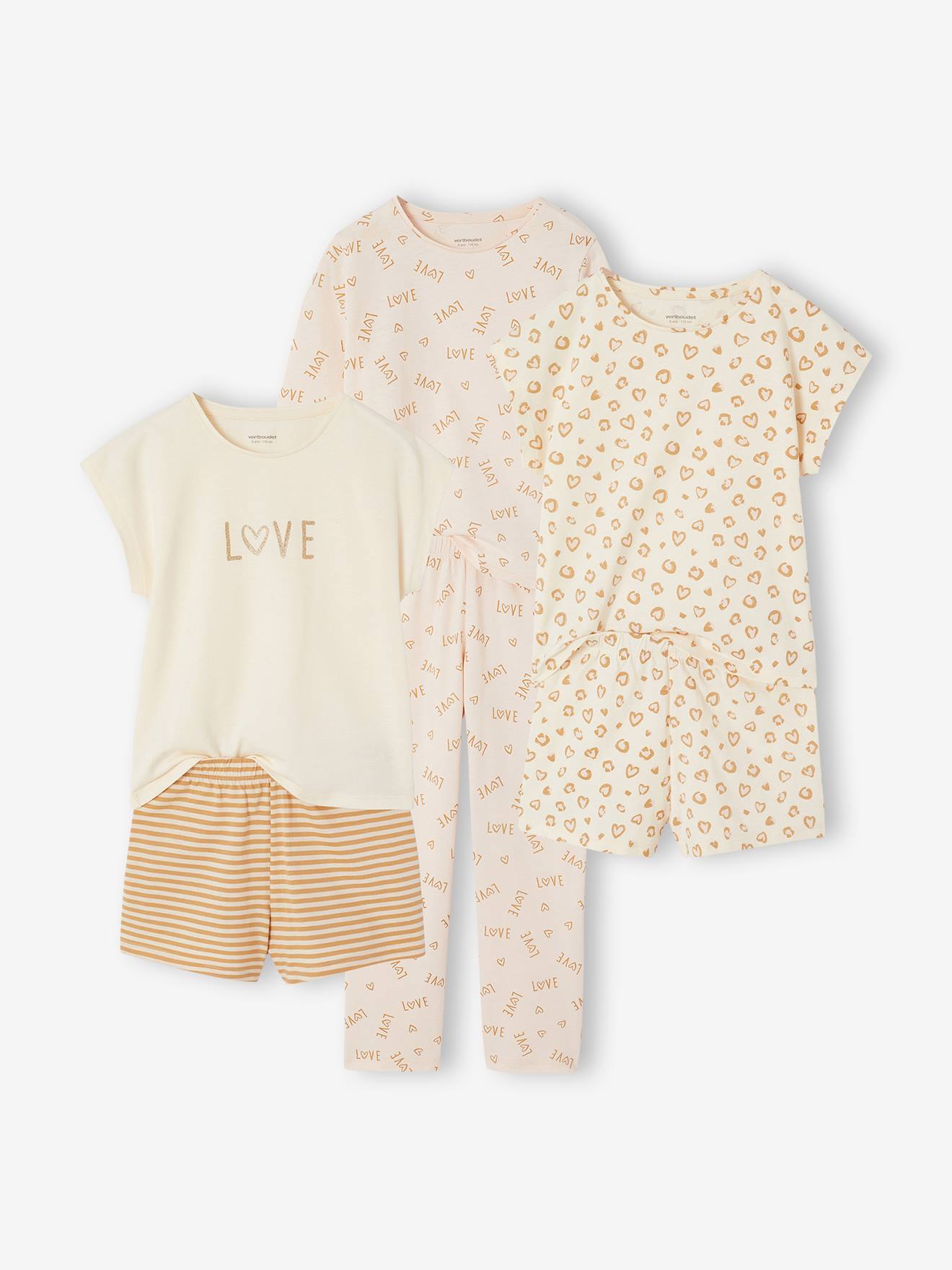 Lot de 3 pyjamas léopard écru