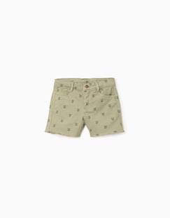 Short en sergé à motif floral et ourlets effilochés  - vertbaudet enfant