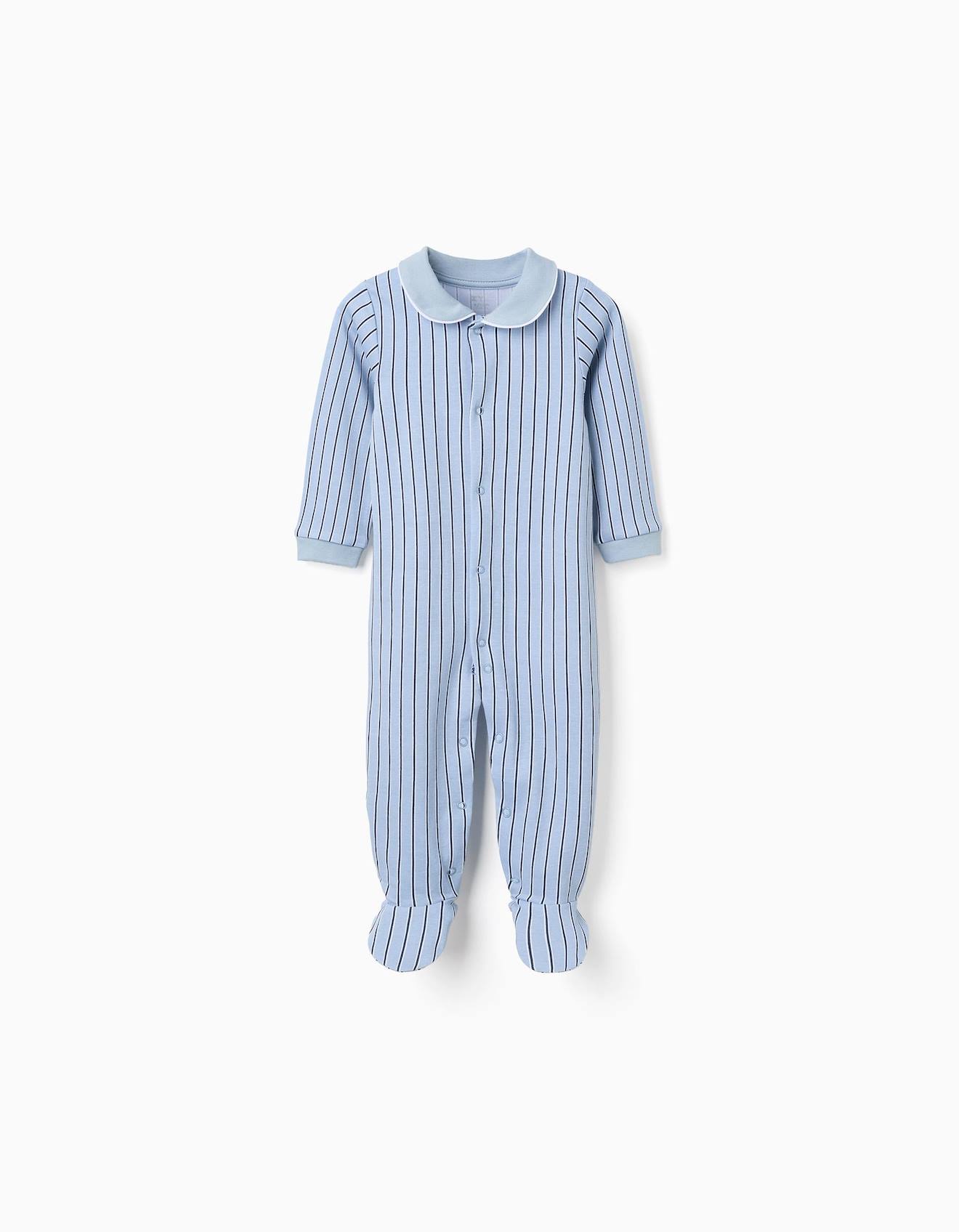 Grenouillre En Coton Raye Bleu Clair 19 €