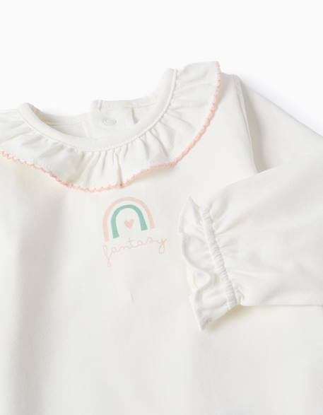 Body à manches longues et imprimé arc-en-ciel Blanc 3 - vertbaudet enfant 