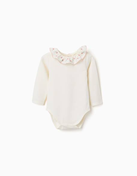 Bébé-Babygrow à manches longues avec col en dentelle