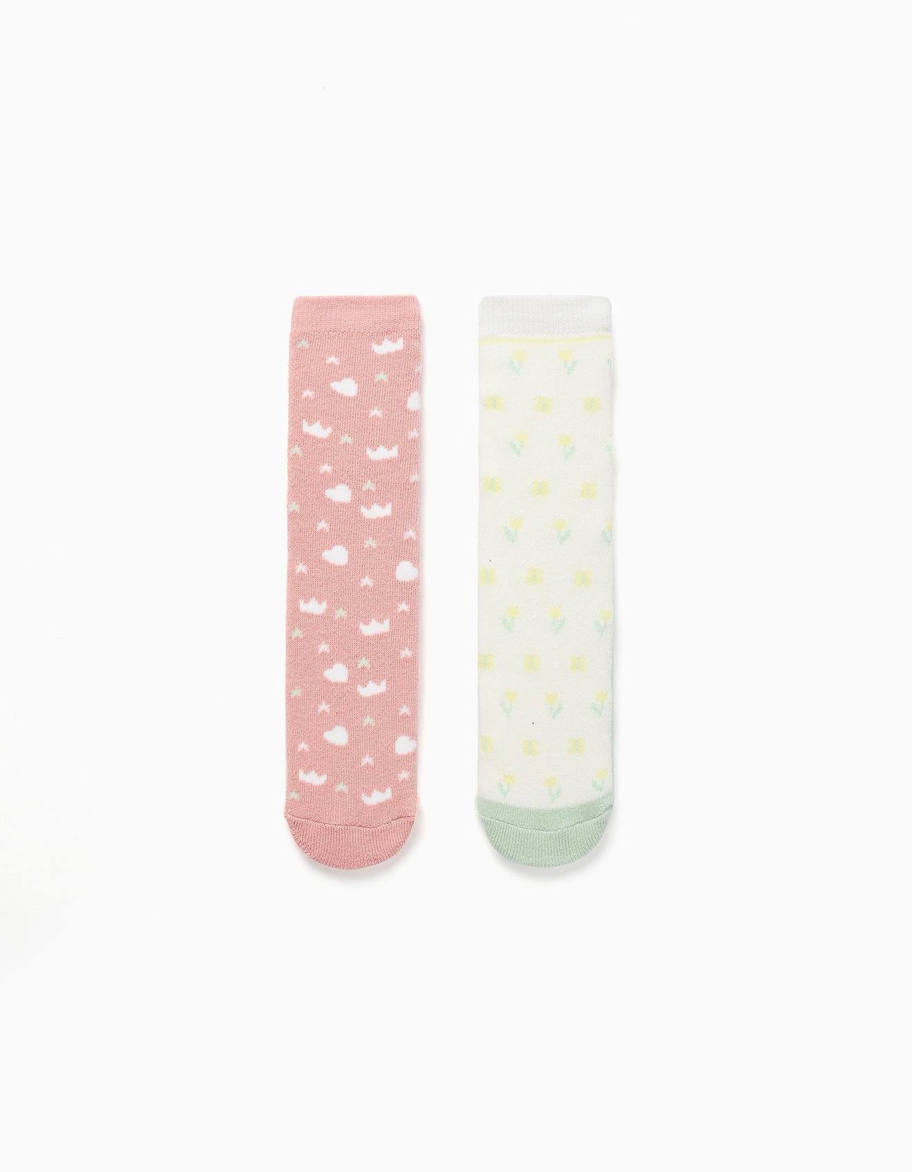 2 paires de chaussettes antidérapantes à motif multicolore