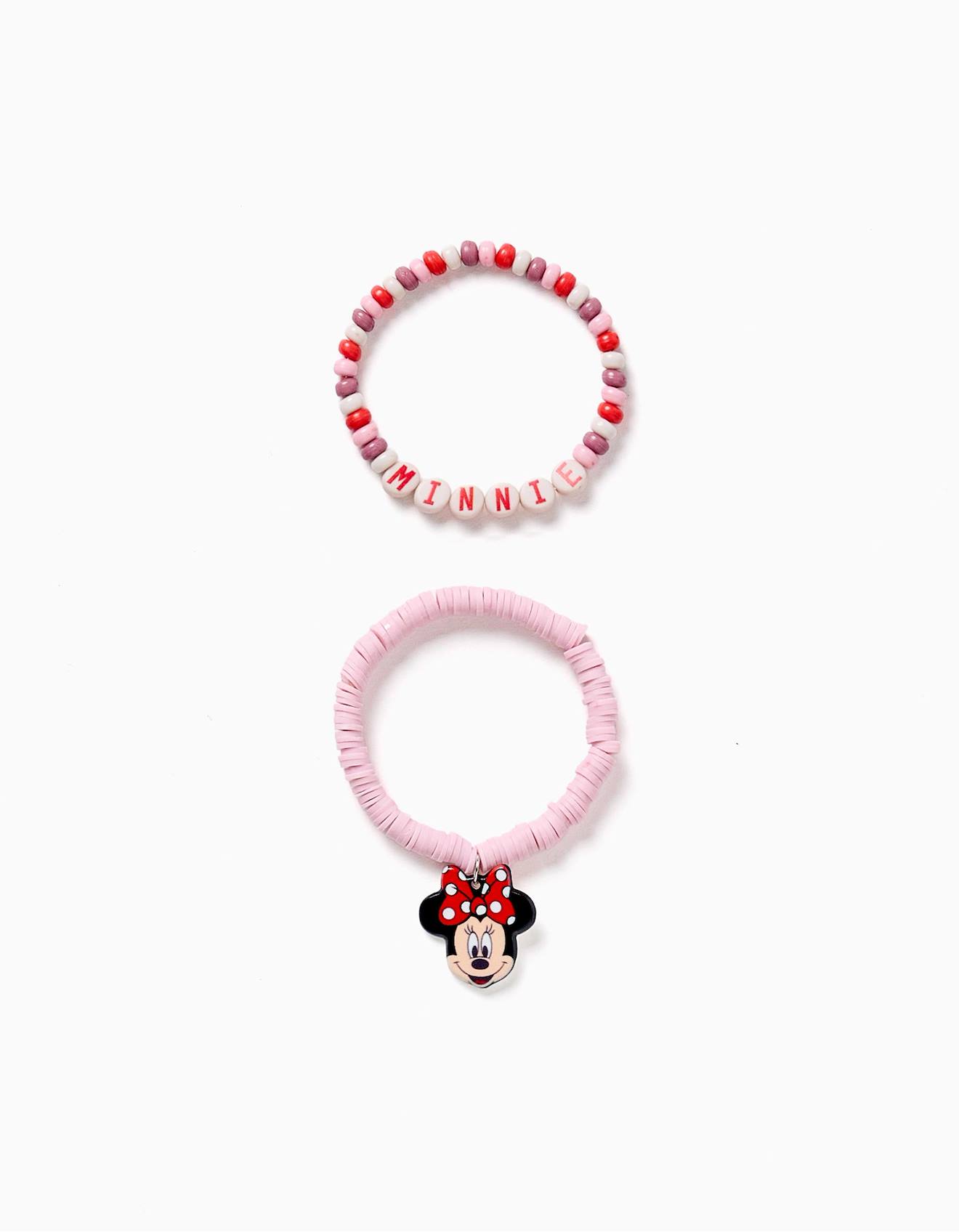 Lot De 2 Bracelets Avec Perles Et Minnie Rose Clair 12 €