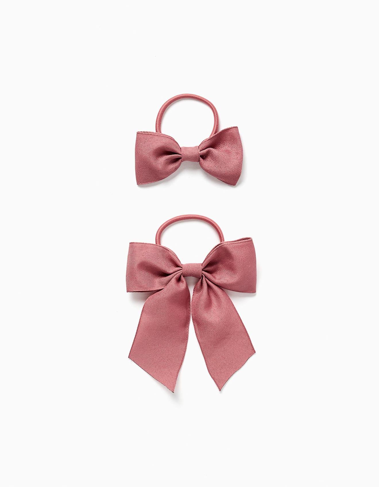 Lot De 2 lastiques Avec Nuds En Coton Rose 10 €