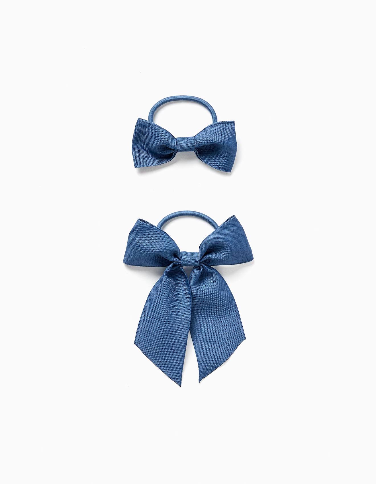 Lot De 2 lastiques Avec Nuds En Coton Bleu 10 €