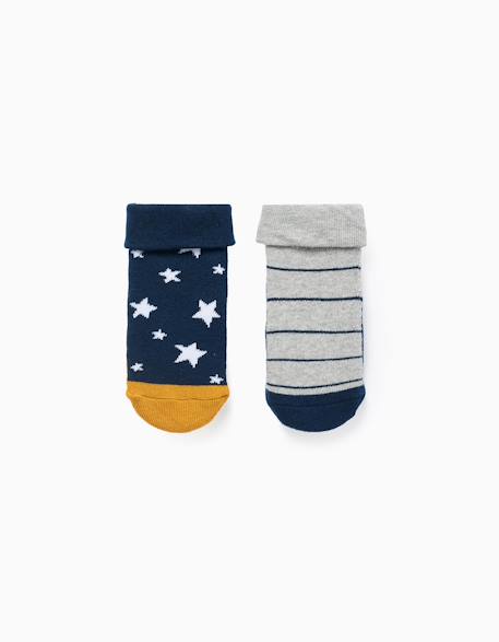 Bébé-Chaussettes, Collants-2 chaussettes antidérapantes à motifs