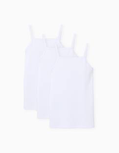 -Lot de 3 tops à bretelles en coton