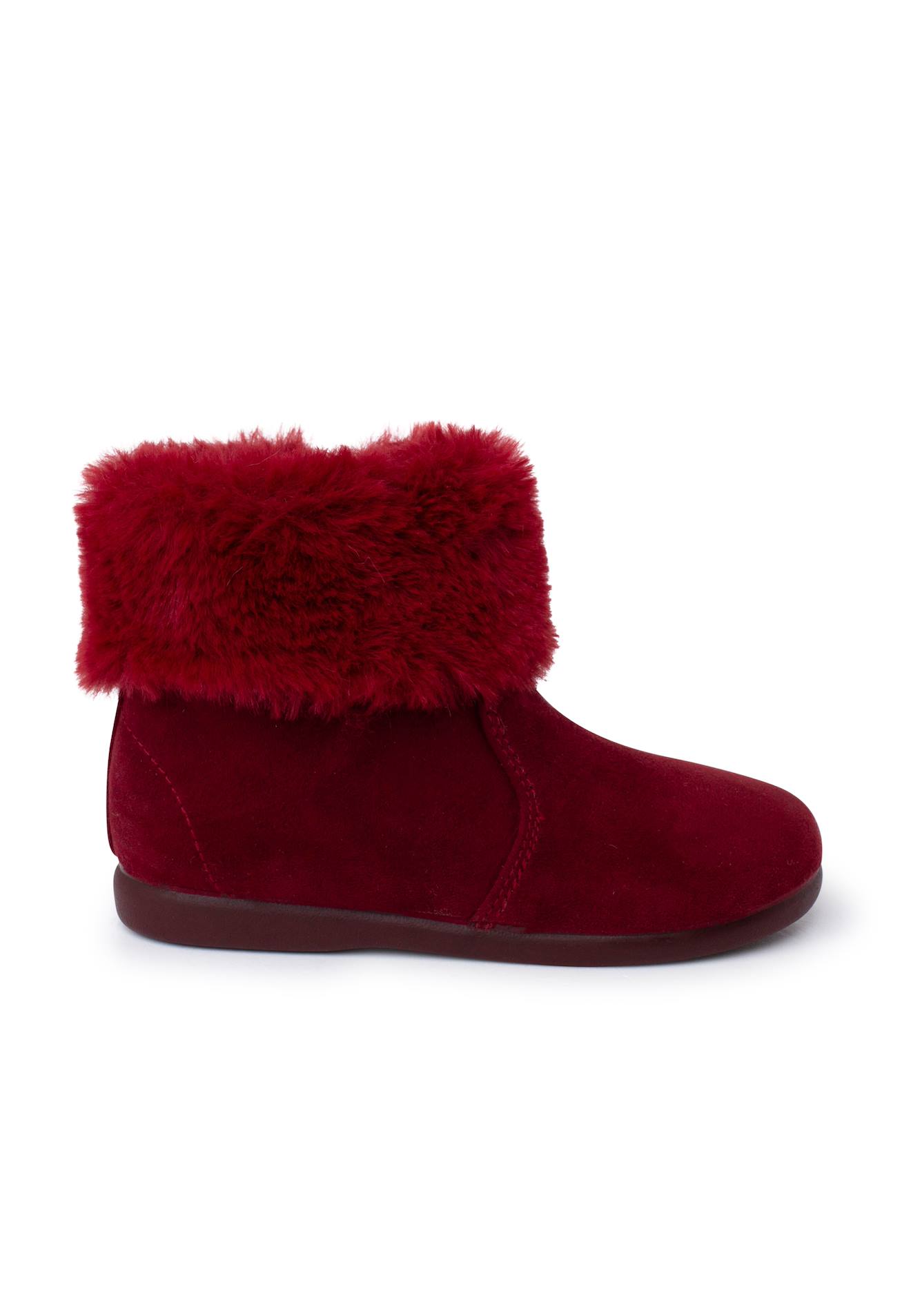 Bottes Fille Col Fourrure Semelle Fine Bordeaux Bottes Fille Col Fourrure Semelle Fine Bordeaux