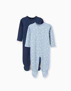 2 grenouillères en coton côtelées/imprimées  - vertbaudet enfant