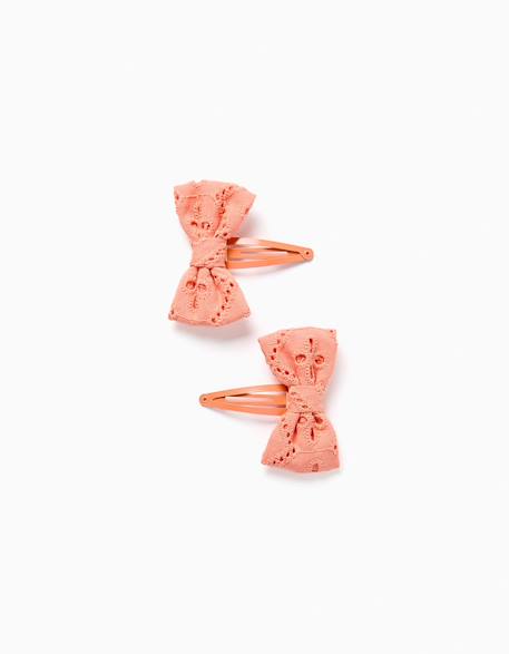 Bébé-Accessoires-Lot de 2 pinces à nœuds en broderie anglaise