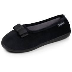 -Chaussons ballerines microvelours semelle ergonomique mousse à mémoire forme