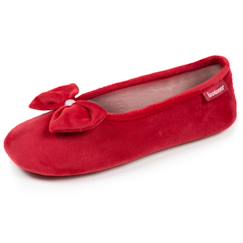 -Chaussons ballerines microvelours semelle ultra souple mousse à mémoire forme