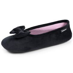 -Chaussons ballerines microvelours semelle ultra souple mousse à mémoire forme