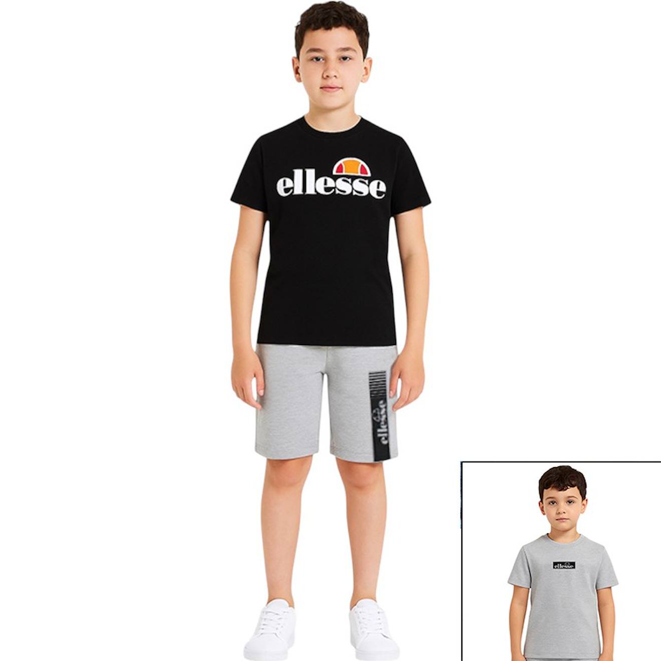 Pack 2 T-shirts Et Short Garçon À Imprimé Noir Pack 2 T-shirts Et Short Garçon À Imprimé Noir