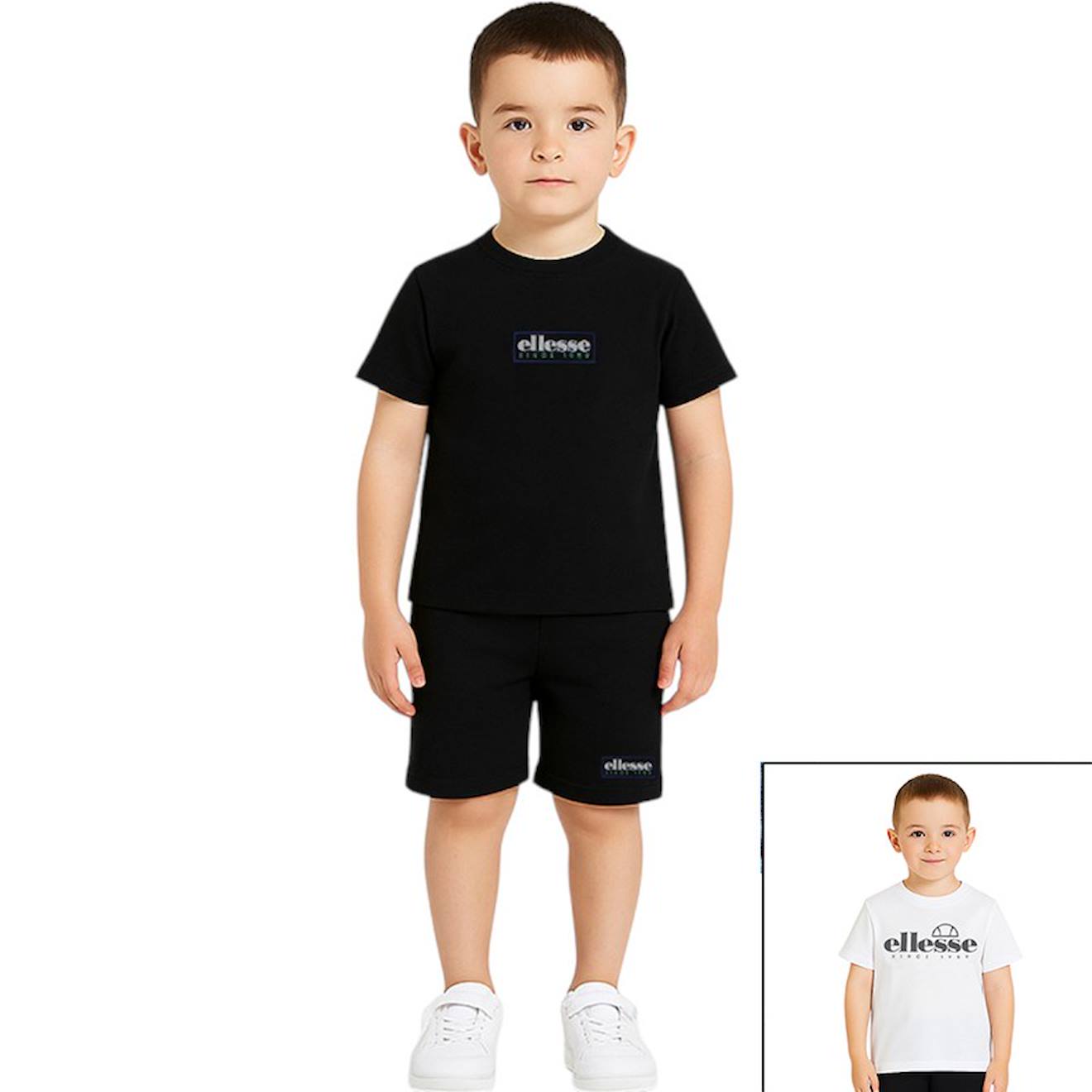 Pack 2 T-shirts Et 1 Short Garçon À Imprimé Noir Pack 2 T-shirts Et 1 Short Garçon À Imprimé Noir