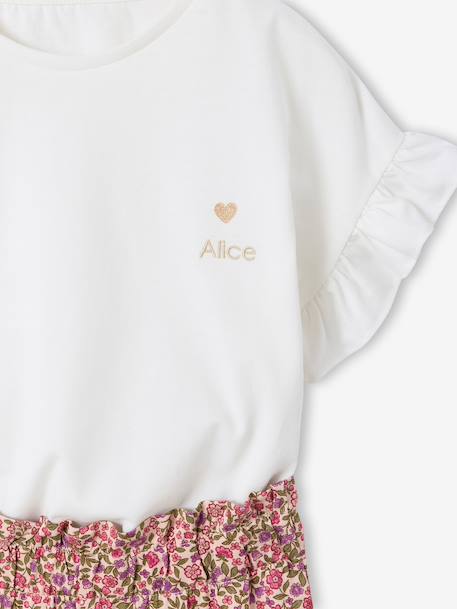 Ensemble T-shirt pantalon large fille blush+écru 12 - vertbaudet enfant 